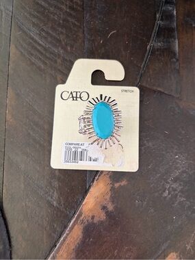 Cato Bright Turquoise Oval Sunburst Stretch Ring